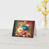 VINTAGE FARBHAFTE BLUME KARTE (Gelbe Blume)