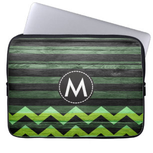 Vintage Farbig Chevron Streifen Holz #12 Laptopschutzhülle