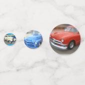 Vintage farbige Autos Konfetti (Vorderseiten)