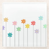 Vintage farbige Blume Glasuntersetzer (Vorderseite)
