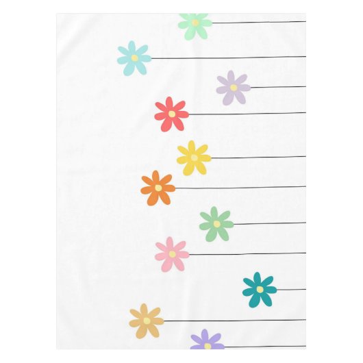 Vintage farbige Blume Tischdecke (Vorderseite)