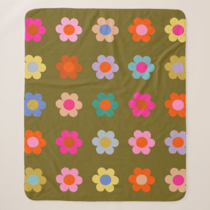 Vintage Farbige Blütenblume Abstrakt Retro-Blume Sherpadecke