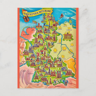 Vintage farbige Deutschland-Postkarte Postkarte