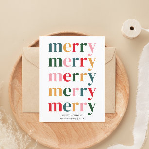 Vintage Farbige Fröhliche Weihnachten Modern Minim