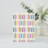 Vintage Farbige Geburtstagskandale Party Ankündigungspostkarte (Stehend Vorderseite)