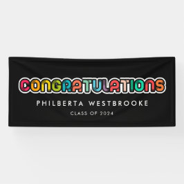 Vintage farbige Graduierungsparty Herzlichen Glück Banner