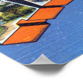 Vintage farbige Grüße aus Atlanta Georgia Poster (Ecke)