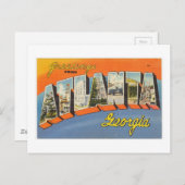 Vintage farbige Grüße aus Atlanta Georgia Postkarte (Vorne/Hinten)