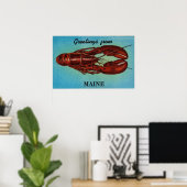 Vintage Farbige Grüße aus Maine Lobster Poster (Heimbüro)