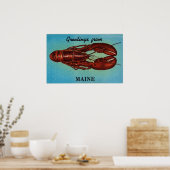 Vintage Farbige Grüße aus Maine Lobster Poster (Küche)
