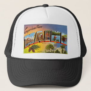 Vintage Farbige Grüße aus Maine Truckerkappe