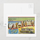 Vintage Farbige Grüße aus Oklahoma Postkarte (Vorne/Hinten)