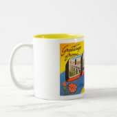 Vintage Farbige Grüße von Ohio Zweifarbige Tasse (Links)