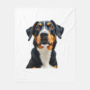Vintage-farbige Hund-Porträt-Illustration Retro-P Fleecedecke