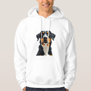 Vintage-farbige Hund-Porträt-Illustration Retro-P Hoodie
