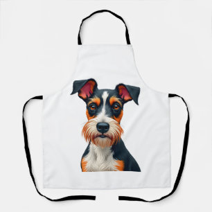 Vintage-Farbige Hund-Porträt-Illustration Retro T Schürze