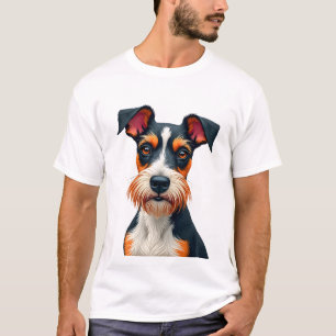 Vintage-Farbige Hund-Porträt-Illustration Retro T T-Shirt