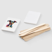 Vintage-farbige Hunderporträt-Pop-Art-Illustration Fächer (Non-assembled)