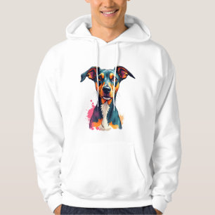 Vintage-farbige Hunderporträt-Pop-Art-Illustration Hoodie