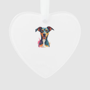Vintage-farbige Hunderporträt-Pop-Art-Illustration Ornament