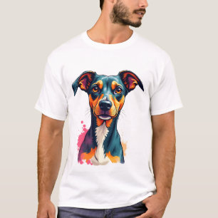 Vintage-farbige Hunderporträt-Pop-Art-Illustration T-Shirt