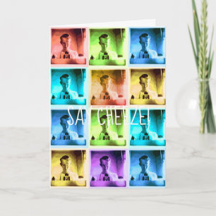 VINTAGE FARBIGE KAMERA TYP SAGT CHEESE VINTAGE KARTE