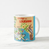 Vintage farbige Louisiana-Tasse Kaffeetasse (VorderseiteRechts)