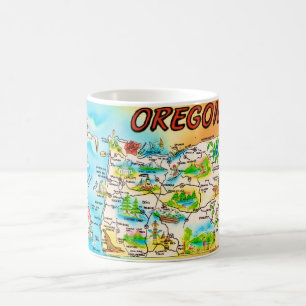Vintage farbige Oregon-Karte Kaffeetasse