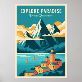 Vintage Farbige Reise Drucke Poster