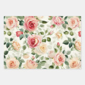 Vintage farbige Rose Muttertag Geschenkpapier Set (Vorderseite 3)