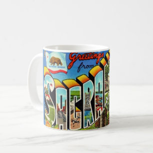Vintage Farbige Sacramento CA Kaffeetasse