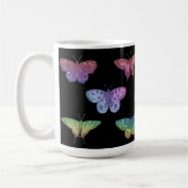Vintage farbige Schmetterlinge Motten Monogramm Kaffeetasse (Links)