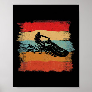 Vintage Farbige Streifen Jet Skiing Liebhaber Jet Poster
