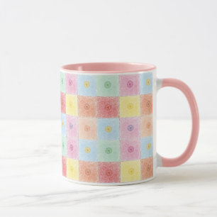 Vintage Farbige trendige Blumen Muster Geburtstag  Tasse