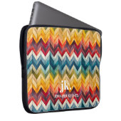 Vintage Farbige Zickzack Monogramm-Regenbogen Laptopschutzhülle (Vorne Rechts)