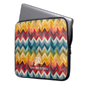 Vintage Farbige Zickzack Monogramm-Regenbogen Laptopschutzhülle (Vorderseite Links)
