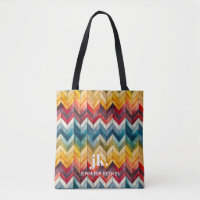 Vintage Farbige Zickzack Monogramm-Regenbogen