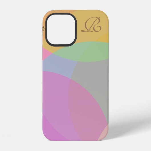 Vintage-farbiger Monogramm Case-Mate iPhone-Hülle iPhone Hülle (Rückseite)