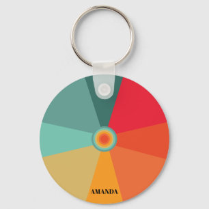 Vintage Farbpalette mit individuelle Name Schlüsselanhänger