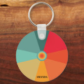 Vintage Farbpalette mit individuelle Name Schlüsselanhänger (Vorderseite)