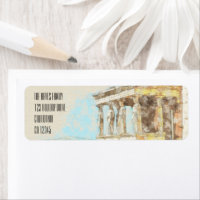 Vintage Farbskizze auf der Postkarte des Athener G