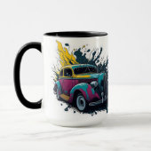 Vintage-Farbspritzer-Auto Tasse (Links)