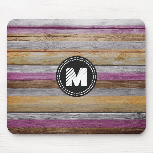 Vintage Farbstreifen Holzschau #7 Mousepad (Vorne)