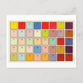 Vintage Farbtabelle für das Einfärben von Fotos Po Postkarte