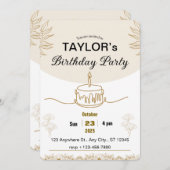 Vintage Farbtöne: Retro Birthday Card Einladung (Vorne/Hinten)