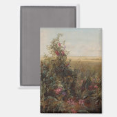 Vintage Farbwiese mit Wildblumen Design Magnet (Vorderseite/Rückseite)