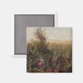 Vintage Farbwiese mit Wildblumen Design Magnet (Vorderseite/Rückseite)