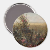Vintage Farbwiese mit Wildblumen Design Magnet (Vorderseite/Rückseite)