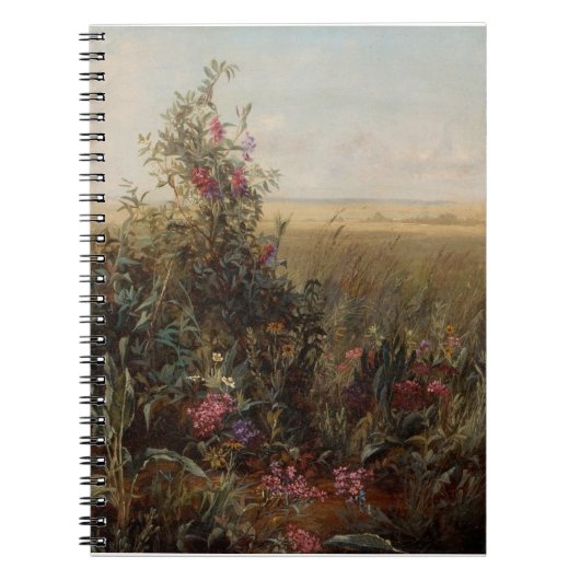 Vintage Farbwiese mit Wildblumen Design Notizblock (Vorderseite)