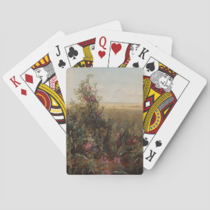 Vintage Farbwiese mit Wildblumen Design Spielkarten